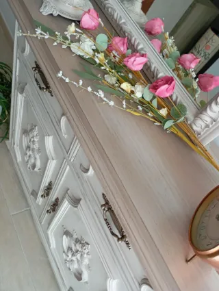 Recibidor vintage romántico yute