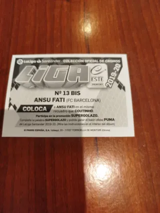Coloca Ansu Fati Liga Este 19 20 Rookie. Nuevo