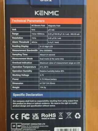 Medidor EMF KENMIC R132