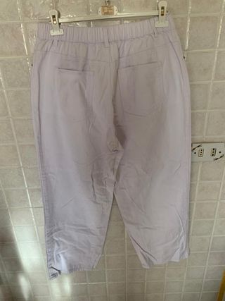 Pantalone bianco casual a gamba larga per uomo