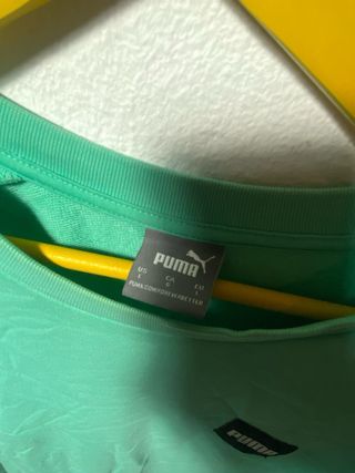 Sudadera Puma Verde con Rayas Blancas