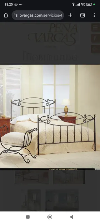 Cabecero Forja PEÑA VARGAS Negro/Dorado