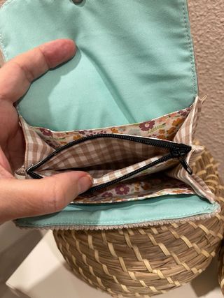 Cartera monedero pana hecha a mano