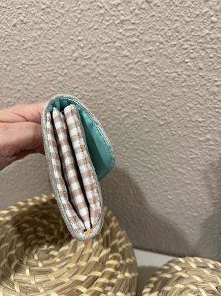 Cartera monedero pana hecha a mano