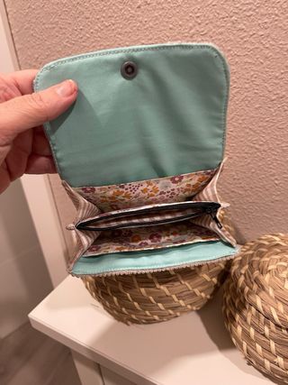 Cartera monedero pana hecha a mano