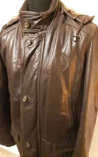Giaccone uomo vera pelle Combipel marrone