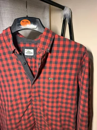 Camisa Lacoste cuadros roja XL