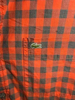 Camisa Lacoste cuadros roja XL