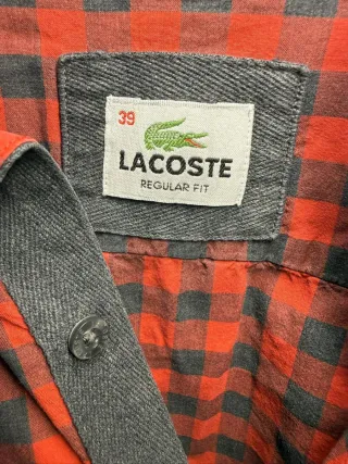 Camisa Lacoste cuadros roja XL