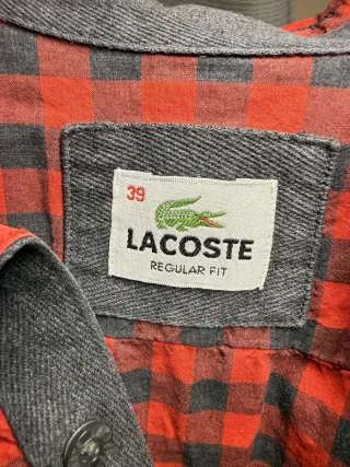 Camisa Lacoste cuadros roja XL