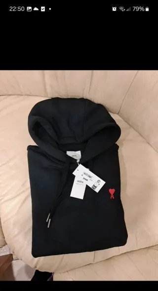 Ami Paris Hoodie Tamanho M Preto