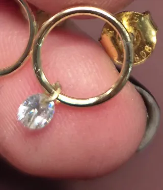 Pendientes Aro Oro 18k con Circonita