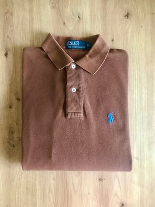 Polo Ralph Lauren S Marrón Logo Azul