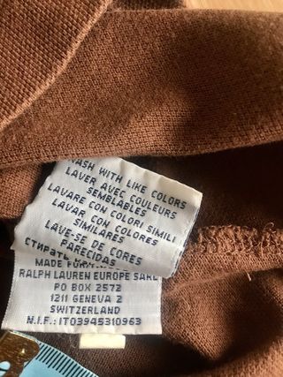 Polo Ralph Lauren S Marrón Logo Azul