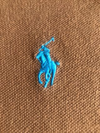 Polo Ralph Lauren S Marrón Logo Azul