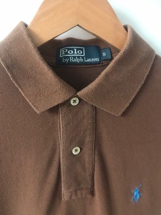 Polo Ralph Lauren S Marrón Logo Azul