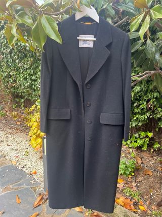 Abrigo Burberrys negro señora forrado auténtico