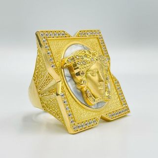 SELLO MEDUSA NACAR CUADRADO 18K