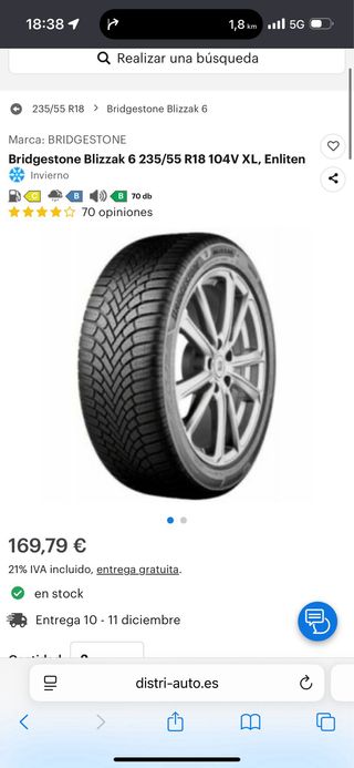4 Neumáticos 235/55 R18 invierno
