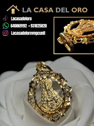 Colgante Virgen del Rocío Oro 18kt