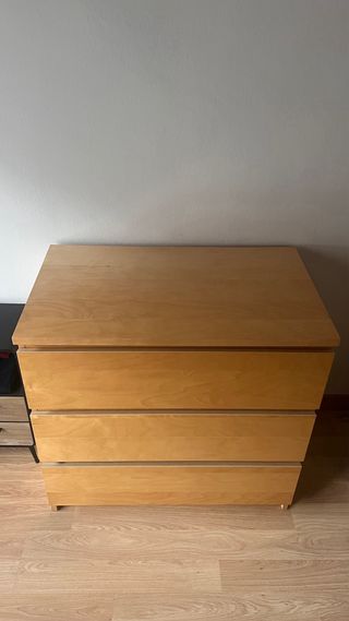 Cajonera Malm Madera 3 Cajones 80cm