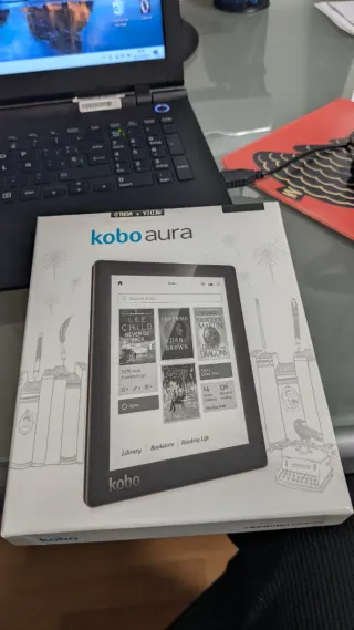 Ebook Kobo Aura Negro Con golpe parte superior