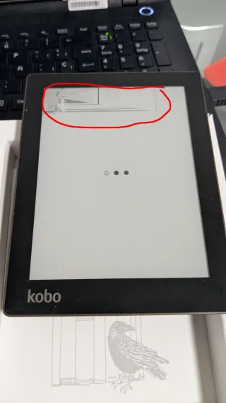 Ebook Kobo Aura Negro Con golpe parte superior