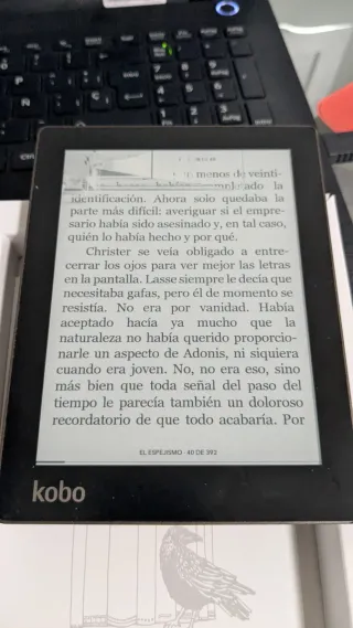 Ebook Kobo Aura Negro Con golpe parte superior