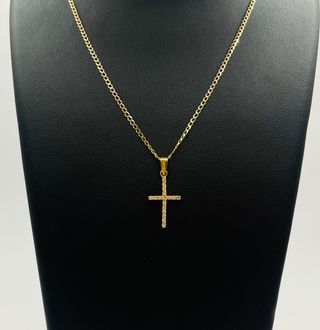 Cruz Oro 18K con Piedras