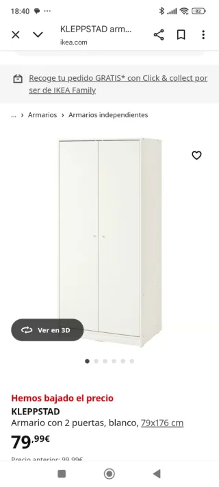 Puertas para armario KLEPPSTAD(2ut)