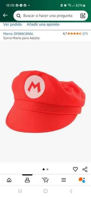 Gorra Mario Bross Adulto Nueva