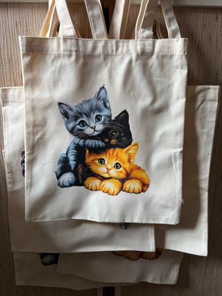 Borse di tela con gattini