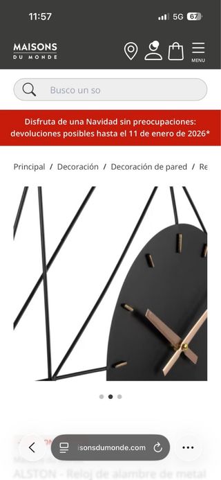 Reloj moderno negro y plateado