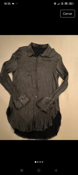 Camisa brillante fiesta plateada