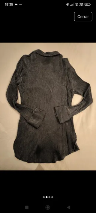 Camisa brillante fiesta plateada