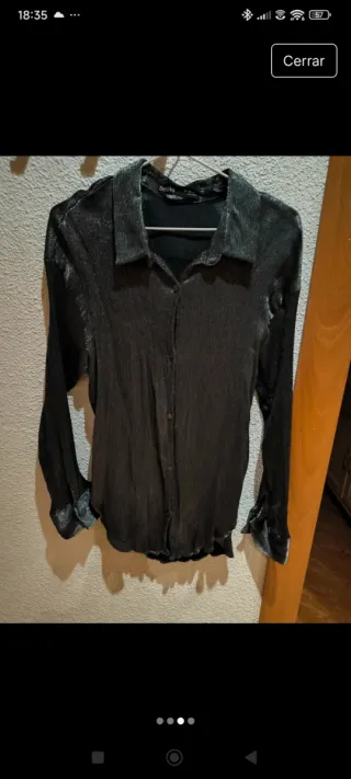 Camisa brillante fiesta plateada