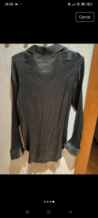 Camisa brillante fiesta plateada