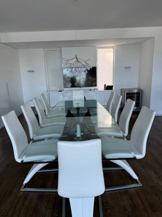 Mesa de Comedor Grande de Cristal