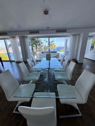 Mesa de Comedor Grande de Cristal