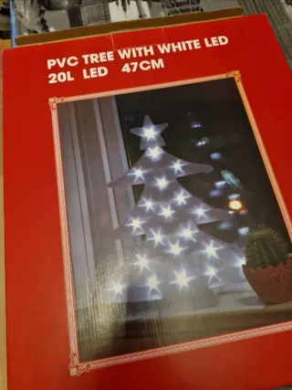 Árbol Navidad LED Transparente y Plateado47cm
