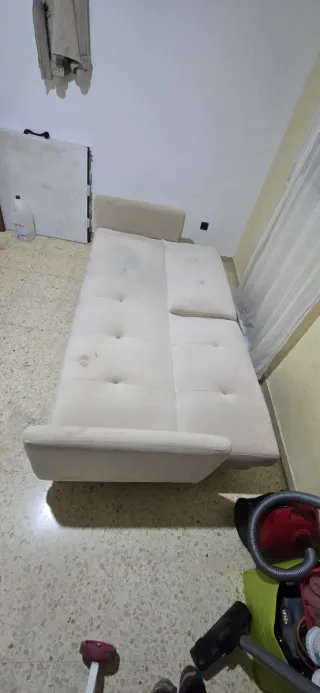 Sofá Cama Beige Tela
