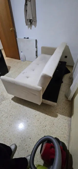 Sofá Cama Beige Tela