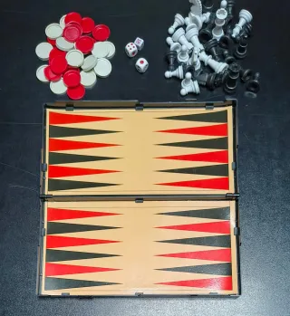 Scatola Giochi 3 in 1 Scacchi, Dama, Backgammon
