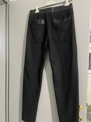 Pantaloni Zegna neri rigati grigi