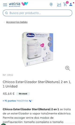 Chicco Esterilizador SterilNatural 2 en 1