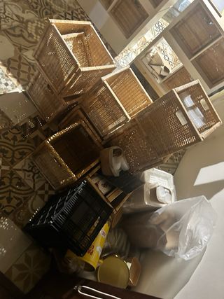 Cestas de mimbre apilables hay 10