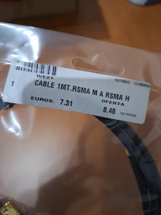 Cable 1m RSMA M a RSMA H