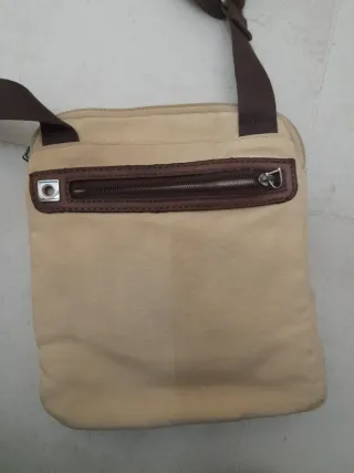 Borsa a spalla Piquadro beige e marrone