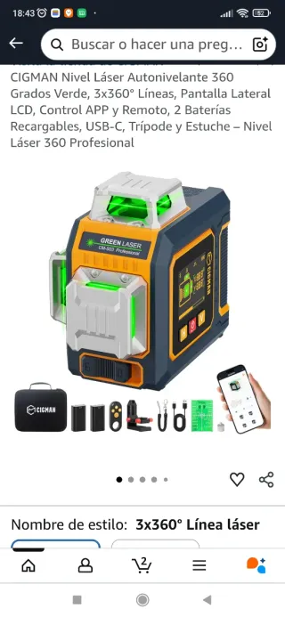 Nivel Láser CIGMAN 360° Verde