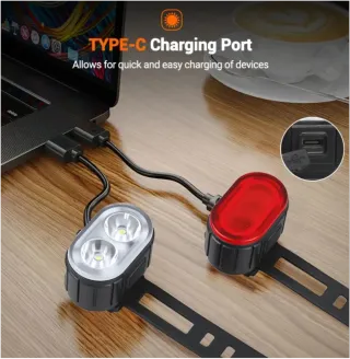 Juego Luces Bici LED Delantera y Trasera